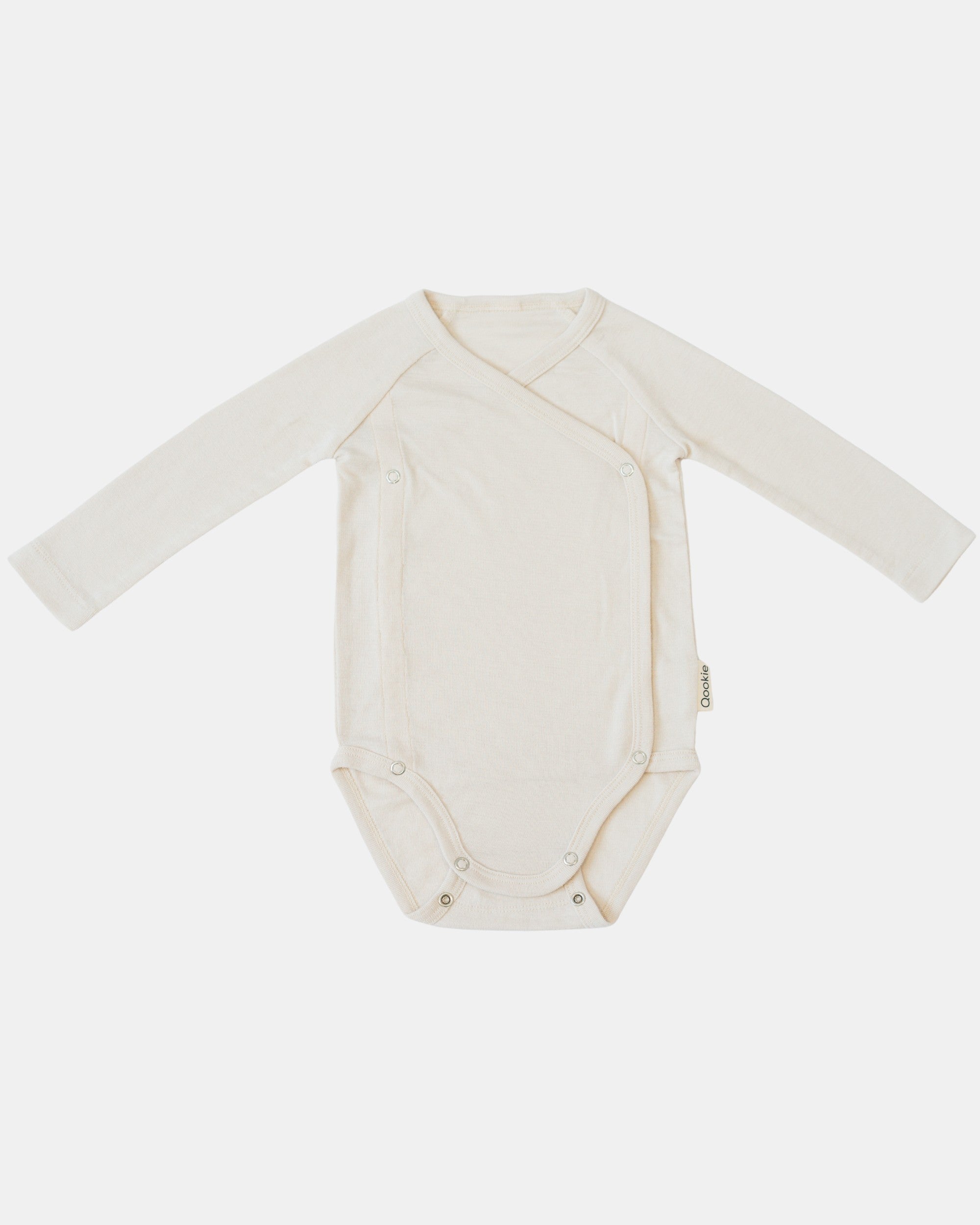 Wolle Seide Wickelbody - Beige