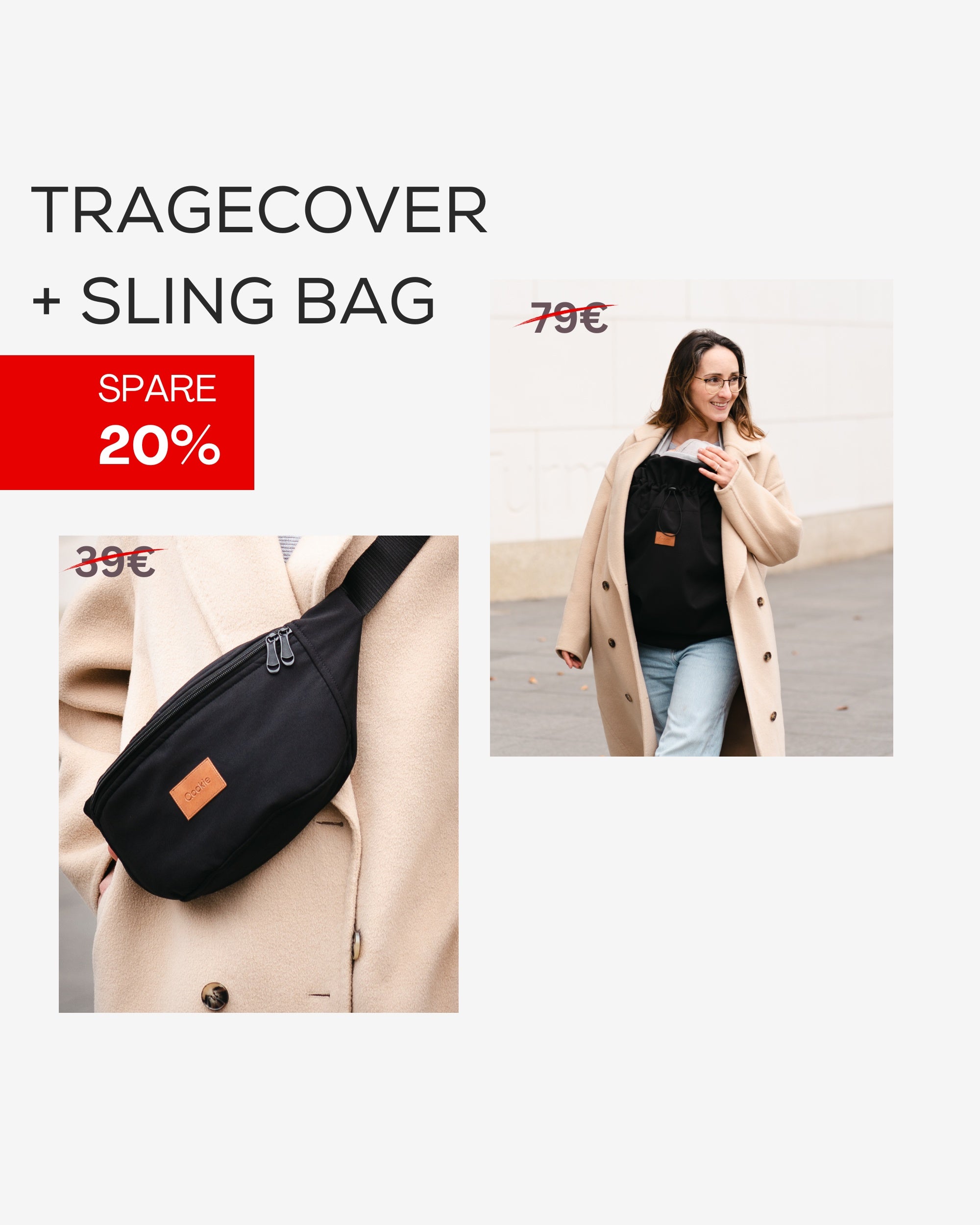 Qookie Softshell Tragecover + Sling Bag